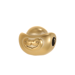 Настоящее золото 14K 304 подвески из нержавеющей стали, амулет из слитка, ионное покрытие (ip), долговечный, реальный 14 k позолоченный, 7x12 мм, отверстие: 2 мм