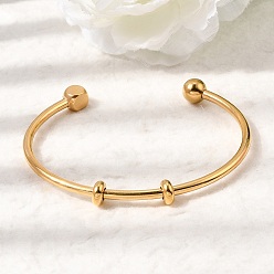 Золотой 304 из нержавеющей стали манжеты браслеты, браслеты с крутящим моментом для женщин, ионное покрытие (ip), долговечный, золотые, внутренний диаметр: 2.44x1.77 дюйм (6.2x4.5 см)