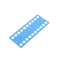 Light Sky Blue Plastic Embroidery Thread Plate, Cross Stitch Threading Board Tools, Rectangle, Light Sky Blue, 19.3x7.9x0.1cm