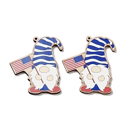 Gnome Большие кулоны из дерева, гном, 49.5x43.5x2.5 мм, отверстие : 1.6 мм