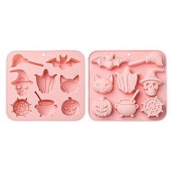 Pink 2Pcs Halloween Theme Silicone Molds, Pink, 14.5x16x2.3cm