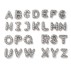 Платина Латунные подвески, Пустые буквы l~z подвески, стойки покрытие, долговечный, без кадмия и без свинца, платина, 20.5~23.5x14~26x6~9.5 мм, отверстие : 4.7x3 мм