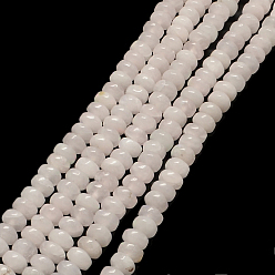 Rose Quartz Rondelle Natural Rose Quartz Bead Strands, 6~7x4~5mm, Hole: 1mm, about 93pcs/strand, 15.7 inch
