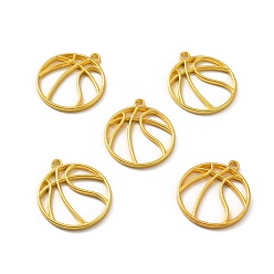 Золотой Подвесные подвески из сплава, для diy уф смолы, эпоксидная смола, Прессованные цветочные украшения, баскетбол, золотые, 34.5x30.5x2.5 мм, отверстие : 2.5 мм