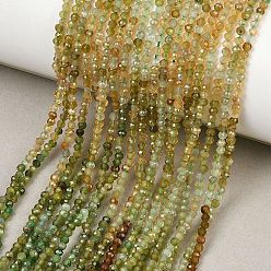 Турмалин Нити бусин из натурального зеленого турмалина градиентного цвета, круглые, граненые, 2~2.5 мм, отверстие : 0.5 мм, около 191 шт / нитка, 15.43'' (39.2 см)