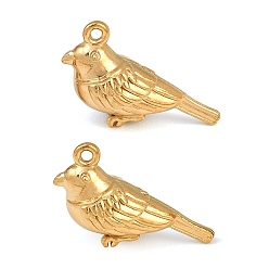 Golden 304 Stainless Steel Pendants, Ion Plating(IP), Bird Charms, Golden, 15x21x8mm, Hole: 1.2mm