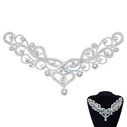 Хрусталь AB Аппликации с цветами и стразами, термоаппликации, аксессуары для украшения из стеклянных стразов, для украшения костюма из обуви своими руками, хрусталь AB, 130x220x5 мм