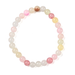 Разноцветный Эластичные браслеты из натурального зеленого нефрита (окрашенные) круглые из бисера, красочный, внутренний диаметр: 2-1/8 дюйм (5.45 см), 6 мм