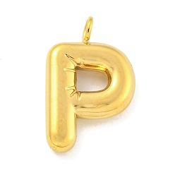 Letter P Ионное покрытие (ip) 304 подвески из нержавеющей стали, буквенное очарование, золотые, Письмо P, 17x10.5x3 мм, отверстие : 2 мм