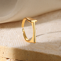 Letter T Регулируемые открытые манжеты из сплава, реальный 18 k позолоченный, Письмо T, внутренний диаметр: регулируемый