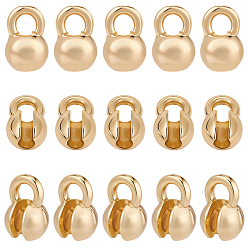 Real 18K Gold Plated 30Pcs Brass Bead Tips, Calotte Ends, Real 18K Gold Plated, 6x4, Hole: 1.5mm