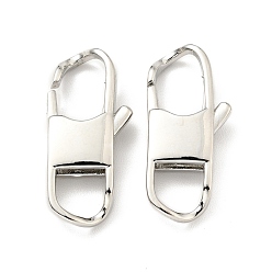 Платина Карабин-лобстеры, латунные, без кадмия и без свинца, овальные, платина, 23.5x11x4 мм, отверстие : 6x6 мм
