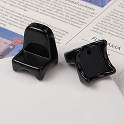 Black Spray Painted Opaque Acrylic Beads, Chair, Black, 24x20x20mm, Hole: 2.5mm