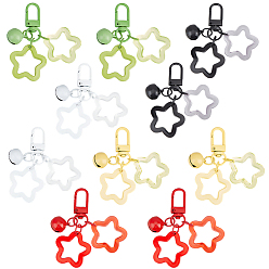 (52) Непрозрачная лаванда 10шт 5 цвета звезда акриловые подвесные украшения, застежки из сплава, подвески для украшений сумок, разноцветные, 67 мм, 2 шт / цвет