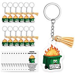 Другие Сделай сам наборы для ключей, включая акриловые подвески, брелок кольца, подвесные украшения с кисточками и картонные карточки для демонстрации украшений, 84x47 мм, 12 шт / комплект