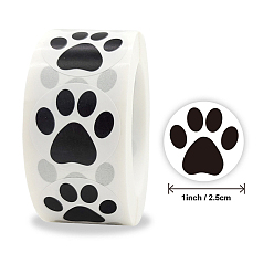 Paw Print Наклейки на клейкую бумажную ленту, для изготовления карт, скрапбукинга, дневник, планировщик, конверт и блокноты, круглый и коготь, отпечаток лапы, 1 дюйм (25 мм), о 500шт / рулон