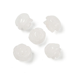 Белый Нефрит Натуральный белый нефритовые четки, роза, 7.5~8x7.5~8x7~9 мм, отверстие : 0.8~1 мм