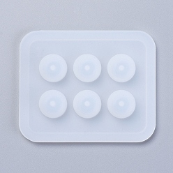 White Silicone Bead Molds, Resin Casting Molds, For UV Resin, Epoxy Resin Jewelry Making, Abacus, White, 7.2x5.9x1cm, Inner: 12mm