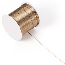 Темный Хаки Круглая медная проволока для бисероплетения для изготовления украшений, долговечный, Темный хаки, 22 датчик, 0.6 мм, около 59.05 футов (18 м) / рулон