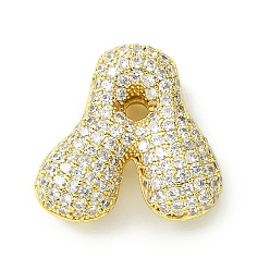 Letter A Стойки обшивки латунь кубического циркония подвески, без кадмия и без свинца, долговечный, алфавит, буква a, 21.5x10.5x5 мм, отверстие : 4x2 мм