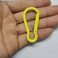 Желтый Окрашенные распылением железные карабины для скалолазания, ключевые застежками, быстрые ссылки, желтые, 47 мм