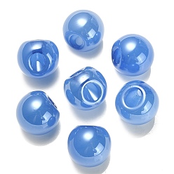 Royal Blue Opaque Acrylic Beads, Round, Suzumaru Beads, Top Drilled, Royal Blue, 19x19x19mm, Hole: 3mm