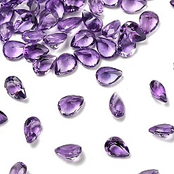 Аметист Ограненные натуральные аметистовые кабошоны, назад назад, форма слезы, 4x3x2 мм