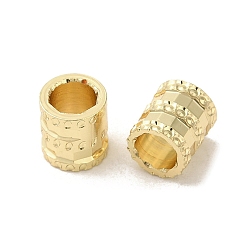 Настоящее золото 18K Стойка металлизированный латунь европейский бисер, долгоиграющий, без свинца и без кадмия, бусины с большим отверстием, колонка, реальный 18 k позолоченный, 6.5x6 мм, отверстие : 4 мм