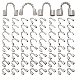 Нержавеющая Сталь Цвет 160 шт. 4 стили 304 хирургическая нержавеющая сталь защитная проволока и протекторы, цвет нержавеющей стали, отверстие : 0.8~1.6 мм, 4.5~6.6x5.5~6.7x1.4~2.3 мм