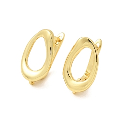 Золотой Фурнитура для овальных латунных сережек-колец, долговечный, защёлка с петлёй, золотые, 18x11x12 мм, отверстие : 1.4 мм, штифты : 1.1 мм