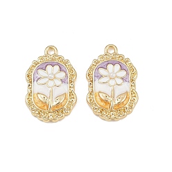 Oval Подвески из эмали и сплава, с абс пластмассовыми шариками, стойки покрытие, без кадмия и без свинца, золотые, овальные, 24x16x5 мм, отверстие : 1.8 мм