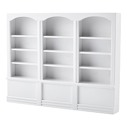 Белый Украшения из дерева, прямоугольный мини-шкафчик, аксессуары для украшения микроландшафта кукольного домика, белые, 228x180x31.5 мм