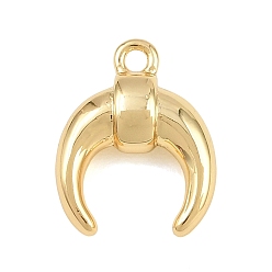 Real 18K Gold Plated Brass Charms, Horn Charms, Real 18K Gold Plated, 13x10x4mm, Hole: 1.2mm