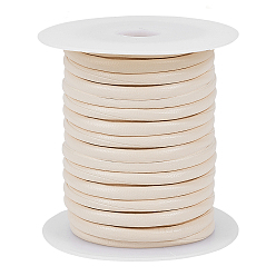 Бежевый 10 шнур из искусственной кожи, круглые, с пластиковыми бобин, бежевые, 5 мм, около 10.94 ярдов (10 м) / комплект