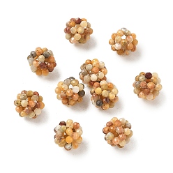Crazy Agate Natural Crazy Agate Woven Beads, Cluster Beads, Faceted, Round, 8~9mm, Hole: 1.6mm