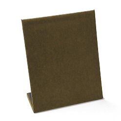 Кокосово-Коричневый Деревянные покрытые бархатом стенды для сережек с наклонной спинкой, прямоугольный органайзер для украшений для хранения серег, кокосового коричневый, 20.4x8~8.4x24.2 см