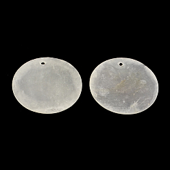 WhiteSmoke Flat Round Capiz Shell Pendants, WhiteSmoke, 30x0.5~1mm, Hole: 1.5mm