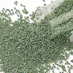 (PF560) PermaFinish Lime Green Metallic Toho runde Rocailles, japanische Rocailles, (pf 560) permafinish lindgrün metallic, 15/0, 1.5 mm, Bohrung: 0.7 mm, über 3000pcs / Flasche, 10 g / Flasche