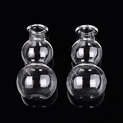 Прозрачный Стеклянные бутылки, шарик контейнеры, Горлянка, прозрачные, 5.05~5.15x2.65~2.7 см, отверстие : 8.5~9 мм