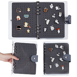 Серый Фетровый брошь для хранения блокнот с отрывными листами в обложке из ПВХ, прямоугольные, серые, 235x180x30 мм