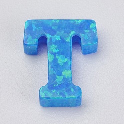 Letter T Синтетические опаловые прелести, letter.t, 10x8.5x2.5 мм, отверстие : 0.8 мм