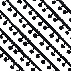 Черный 20m полиэстеровые ленты для помпонов, обложка pom pom, чёрные, 7/8 дюйм (21 мм), круглый : 10 мм, около 21.87 ярдов (20 м) / комплект