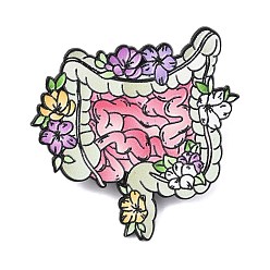 Разноцветный Цветочные эмалевые броши для кишечного канала, Черные металлические застежки для значков на лацкан для рюкзака или одежды, красочный, 41x40 мм