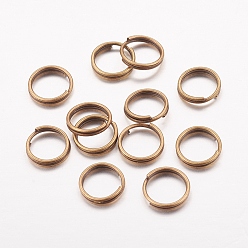 Antique Bronze Iron Split Rings, Double Loops Jump Rings, Cadmium Free & Nickel Free & Lead Free, Antique Bronze, 7x1.4mm, about 6.3mm inner diameter, about 12000pcs/1000g