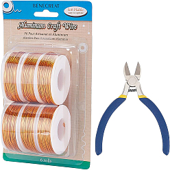Оранжевый Круглая алюминиевая проволока, кусачками, оранжевые, 20 датчик, 0.8 мм, 36 м / рулон, 6 рулонов