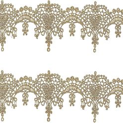 Золотистый Вышивка полиэфирными лентами, жаккардовая лента, сердце, золотые, 1-3/4 дюйм (43 мм), около 5 ярдов (4.57 м) / коробка