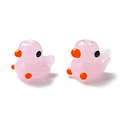 Лавандовый румянец Бусины лэмпворк , утка, лавандовый румянец, 19.5~22x14~16x15.5~16 мм, отверстие : 1.6 мм