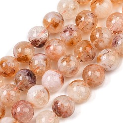 Цитрин Нагретые нити из натуральных цитриновых бусин, круглые, 8 мм, отверстие : 0.9 мм, около 50~52 шт / нитка, 15.35 дюйм (39 см)