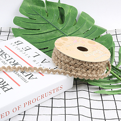 BurlyWood Burlap Braided Lace Ribbons, for Wedding Party Decor, BurlyWood, 1/4 inch(5mm), about 10.94 Yards(10m)/Roll