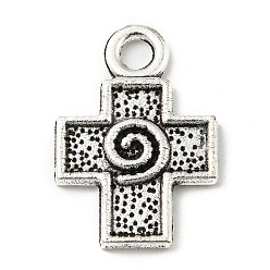 Antique Silver Tibetan Style Alloy Pendants, Cross, Antique Silver, 19x13x1.5mm, Hole: 2.2mm, 454pcs/500g